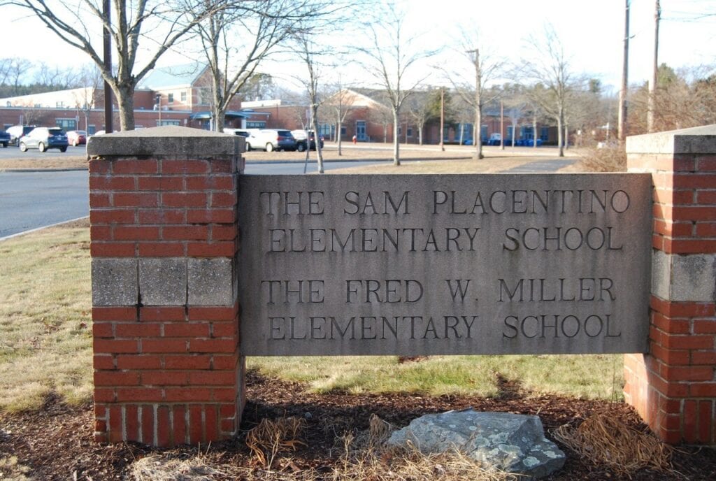 The Sam Placentino Elementary School sign